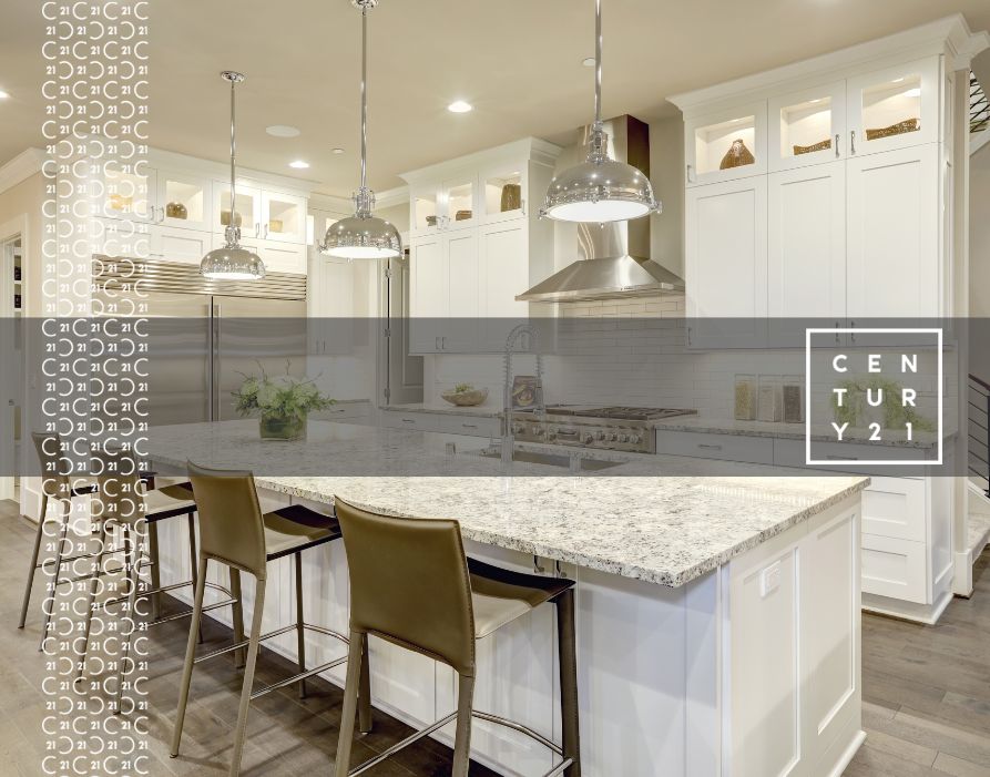 White kitchen design in new luxurious home